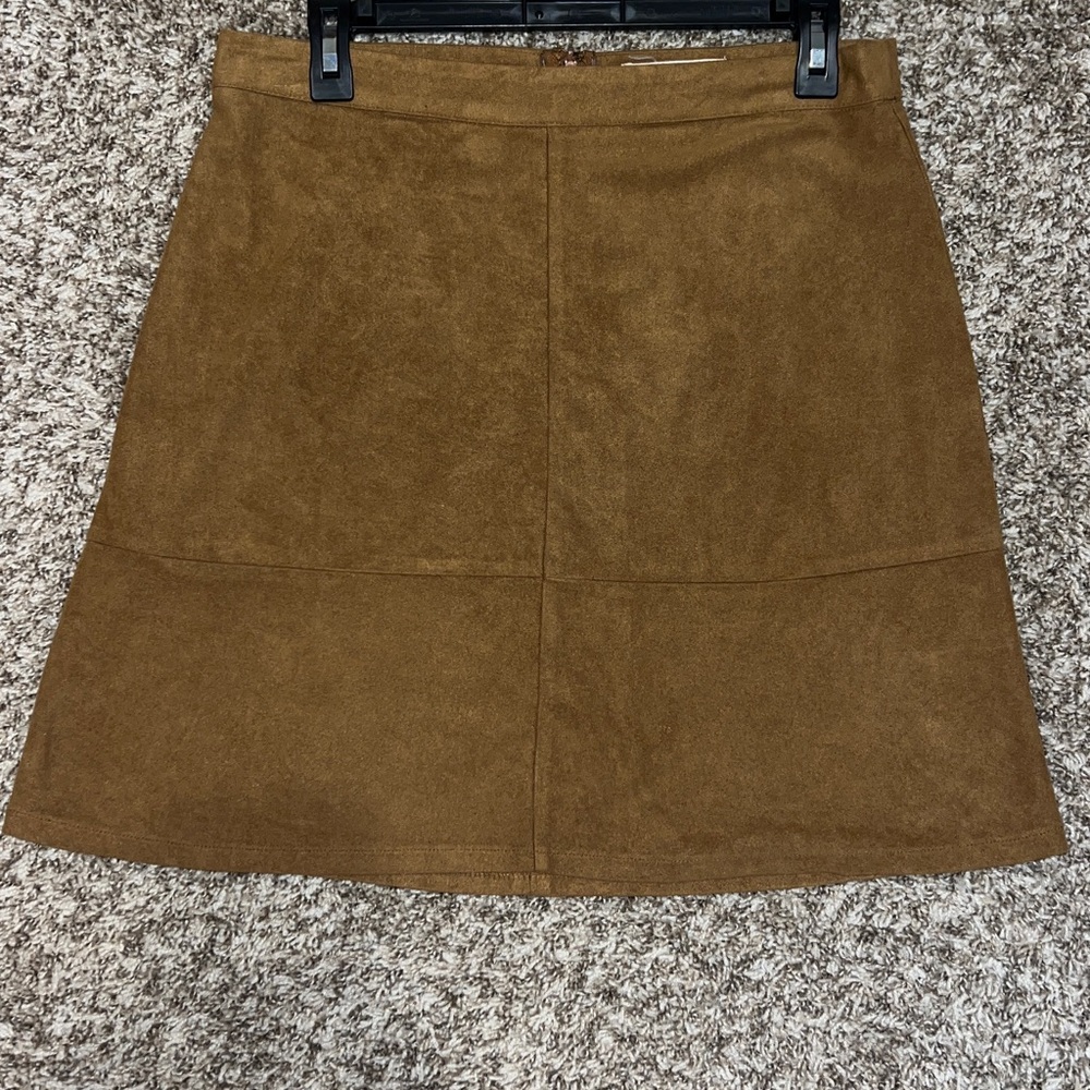 Sans Souci Size L Paneled Faux Suede Mini Skirt